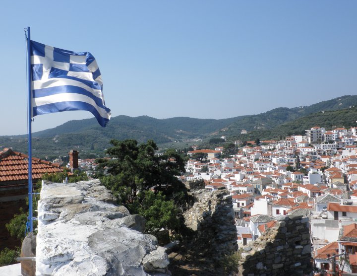 pohled na Skopelos od staré pevnosti